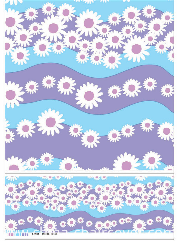 Hot Popular Colorful Design PVC Printed Table Cover with Fabric Backing